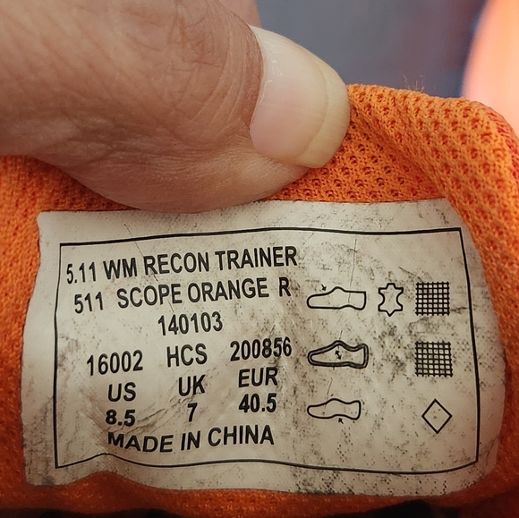 5:11 Recon Trainer Shoes Womens Size 8.5 Scope Orange - Picture 13 of 13